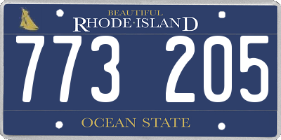 RI license plate 773205