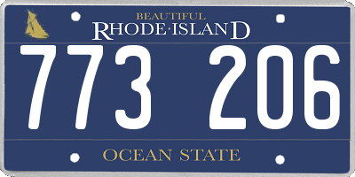 RI license plate 773206