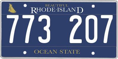 RI license plate 773207