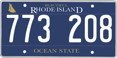 RI license plate 773208
