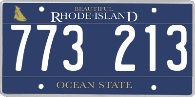 RI license plate 773213