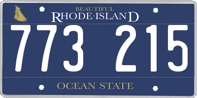 RI license plate 773215