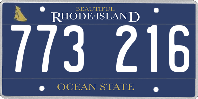 RI license plate 773216