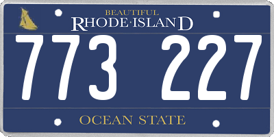 RI license plate 773227
