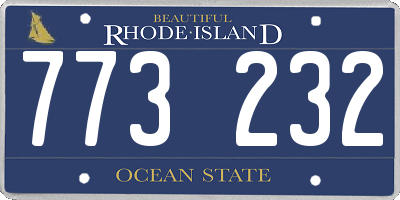 RI license plate 773232