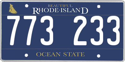 RI license plate 773233