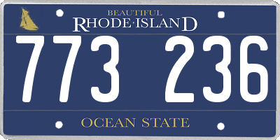 RI license plate 773236