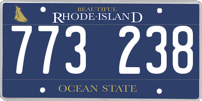 RI license plate 773238