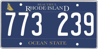 RI license plate 773239