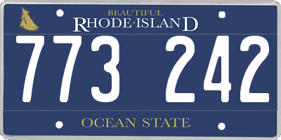 RI license plate 773242