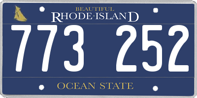RI license plate 773252