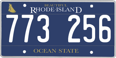 RI license plate 773256