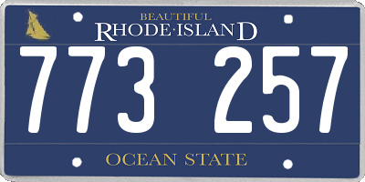 RI license plate 773257