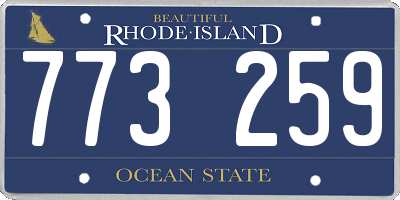 RI license plate 773259