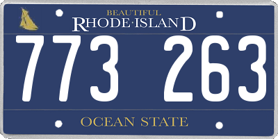 RI license plate 773263