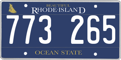 RI license plate 773265