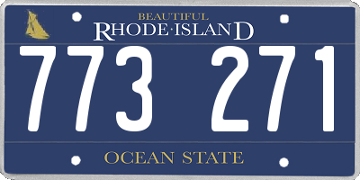 RI license plate 773271