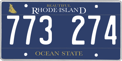 RI license plate 773274