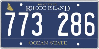 RI license plate 773286