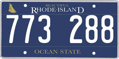 RI license plate 773288