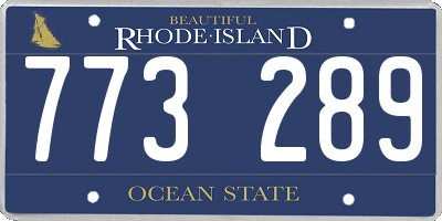 RI license plate 773289