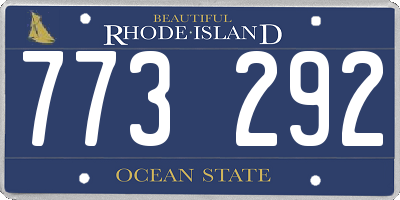 RI license plate 773292