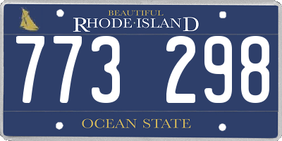 RI license plate 773298
