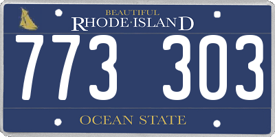 RI license plate 773303