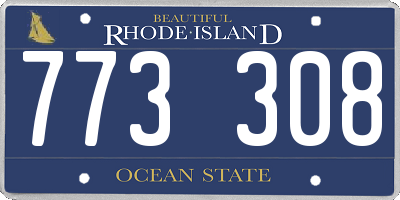 RI license plate 773308