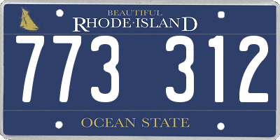 RI license plate 773312