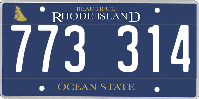 RI license plate 773314