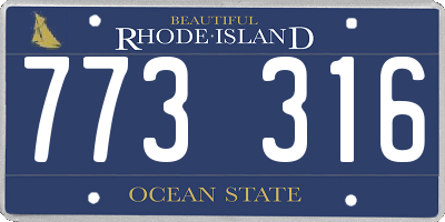 RI license plate 773316