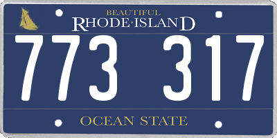 RI license plate 773317