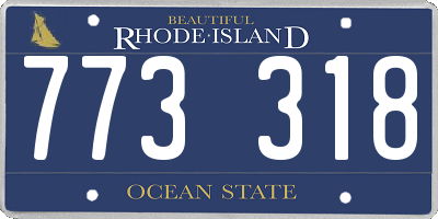 RI license plate 773318