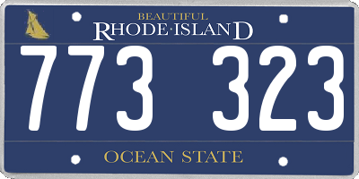 RI license plate 773323