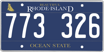 RI license plate 773326