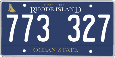 RI license plate 773327