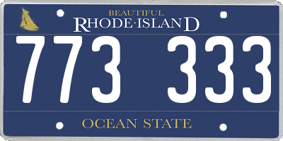 RI license plate 773333