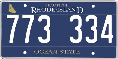RI license plate 773334