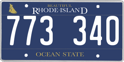 RI license plate 773340