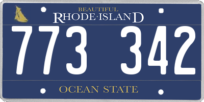 RI license plate 773342