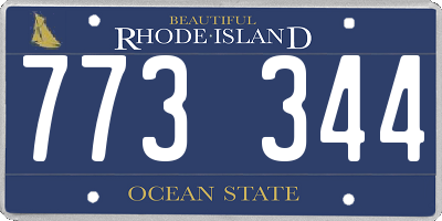 RI license plate 773344