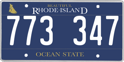 RI license plate 773347