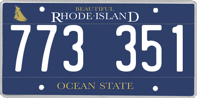 RI license plate 773351