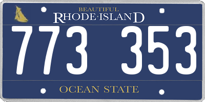 RI license plate 773353