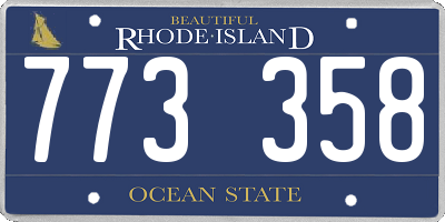 RI license plate 773358