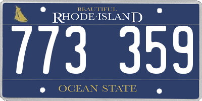 RI license plate 773359