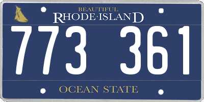 RI license plate 773361
