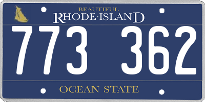 RI license plate 773362