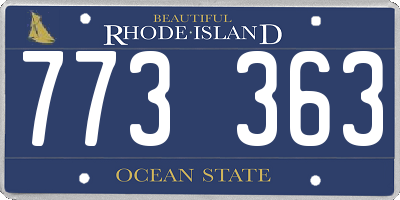 RI license plate 773363